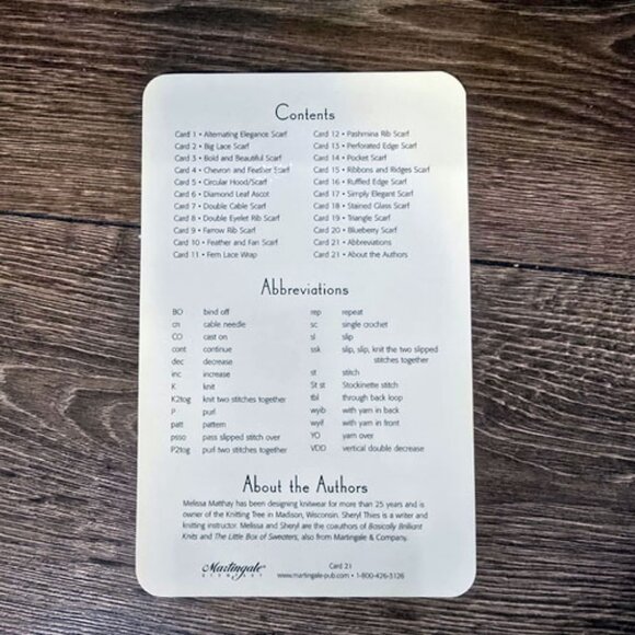 Little Book of Scarves Knitting Patterns on Laminated Cards Scarf Magnetic Close - Picture 4 of 6